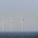 Offshore wind turbines in the sea