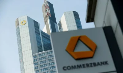 Commerzbank logo on building facade