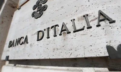 Banca d'Italia sign on building facade