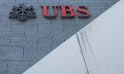 UBS logo on building facade