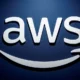 AWS logo on blue background