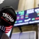 Trump 2024 hat at stock market display