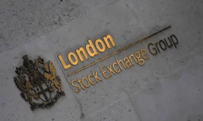 London Stock Exchange Group logo on building wall.