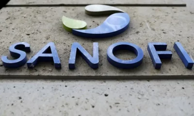 Sanofi logo on building exterior wall