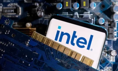 Intel processor and circuit board close-up