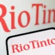 Rio Tinto logo on screen and background.