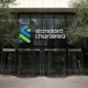 Standard Chartered Bank entrance with glass doors