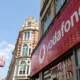 Vodafone store with Union Jack flags in London