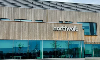 Northvolt building exterior with logo displayed prominently.