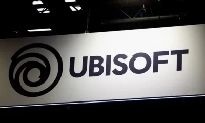 Ubisoft logo on display sign at event