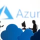 Azure cloud computing illustration with silhouettes.