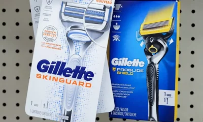 Gillette razors in packaging on display