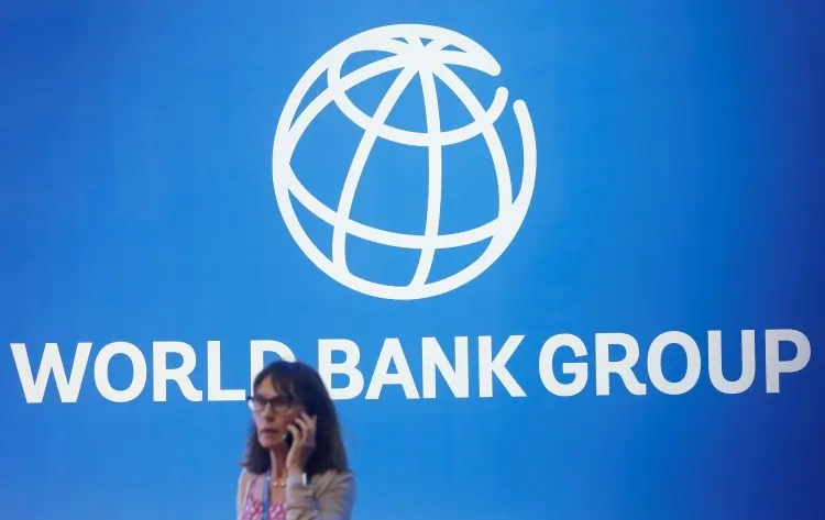 World Bank Group logo with person on phone