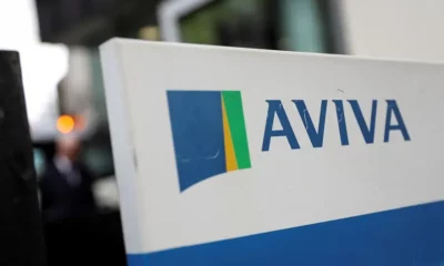 Aviva logo on white sign