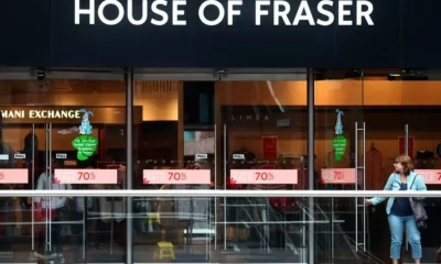 House of Fraser store sale window display.