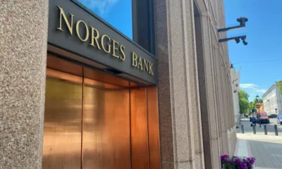 Entrance to Norges Bank building, Oslo