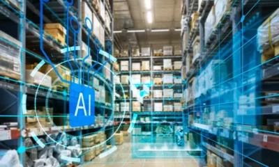 AI technology in a modern warehouse environment.