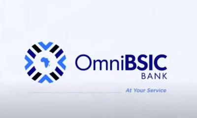 OmniBSIC Bank logo with African continent map